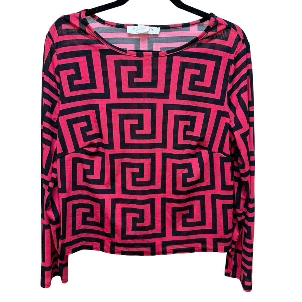 Curvy Girl by Ashley Stewart Top. Melissa Mesh Geo Print Plus Sz 2XL. *Top Only